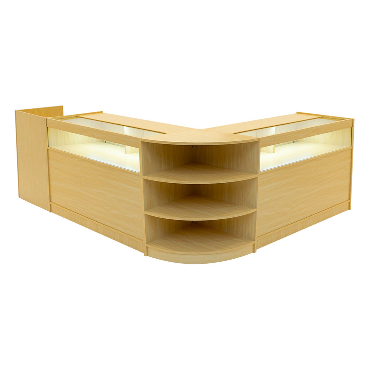 "SAGITTARIUS " Set med LED-belysta Butiksmoduler LM60 + 2xB1200 + TB60 – Lönnfärgad finish