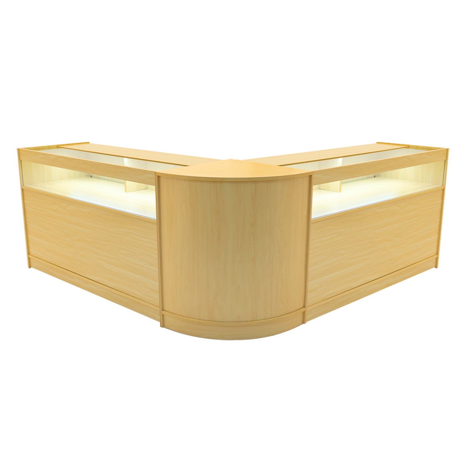"IRIS" Set med LED-belysta Butiksmoduler CM60+ 2x B1500 – Lönnfärgad finish