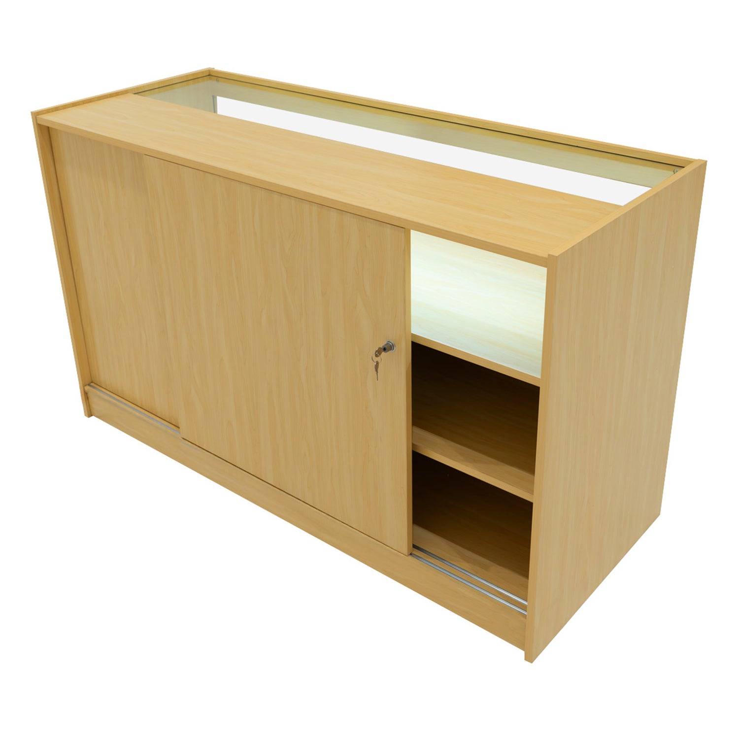 "IRIS" Set med LED-belysta Butiksmoduler CM60+ 2x B1500 – Lönnfärgad finish