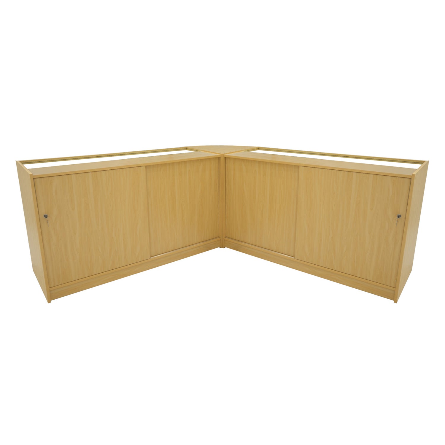 "IRIS" Set med LED-belysta Butiksmoduler CM60+ 2x B1500 – Lönnfärgad finish