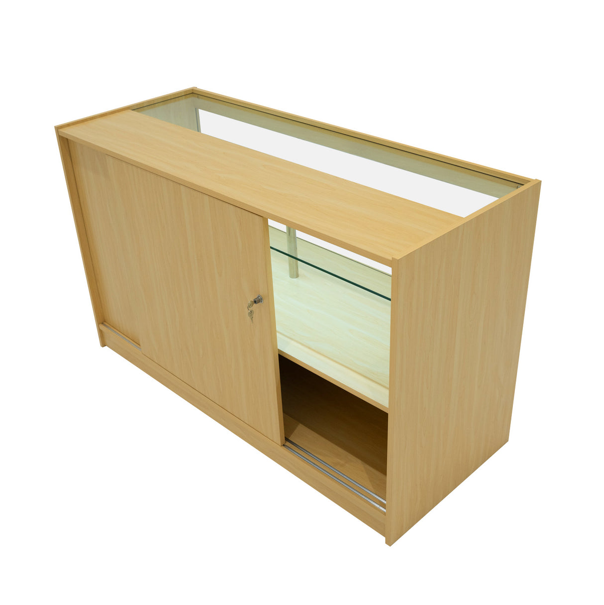 "SELENE" Set med LED-belysta Butiksmoduler CM60+ 2x C1500 – Lönnfärgad finish