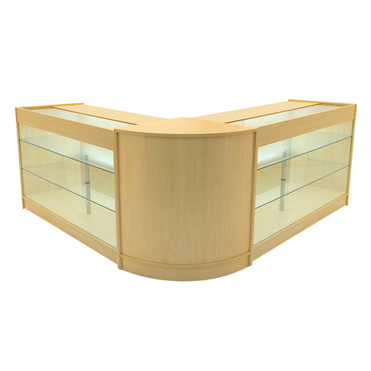 "HELIOS" Set med LED-belysta Butiksmoduler CM60+ 2x K1500 – Lönnfärgad finish