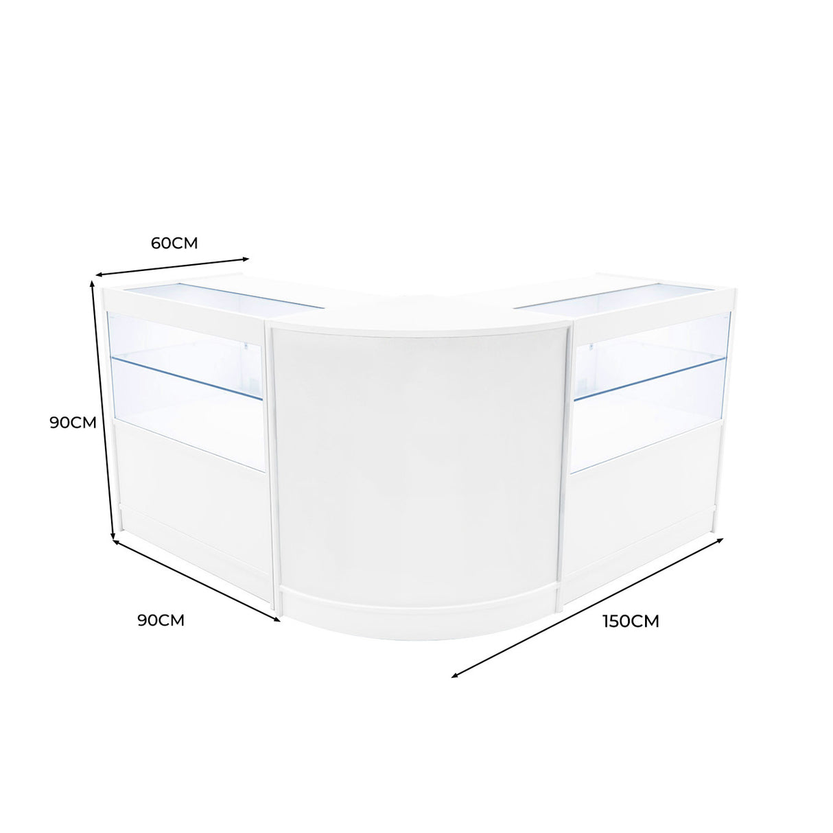 "SELENE" Set med LED-belysta Butiksmoduler CM60+ 2x C900 – Vit