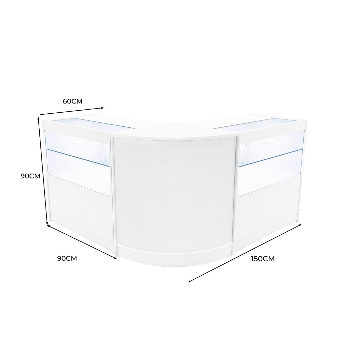 "SELENE" Set med LED-belysta Butiksmoduler CM60+ 2x C900 – Vit