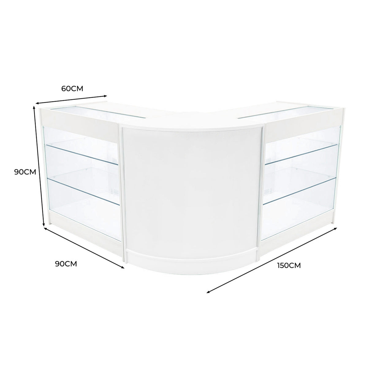"HELIOS" Set med LED-belysta Butiksmoduler CM60+ 2x K900 – Vit