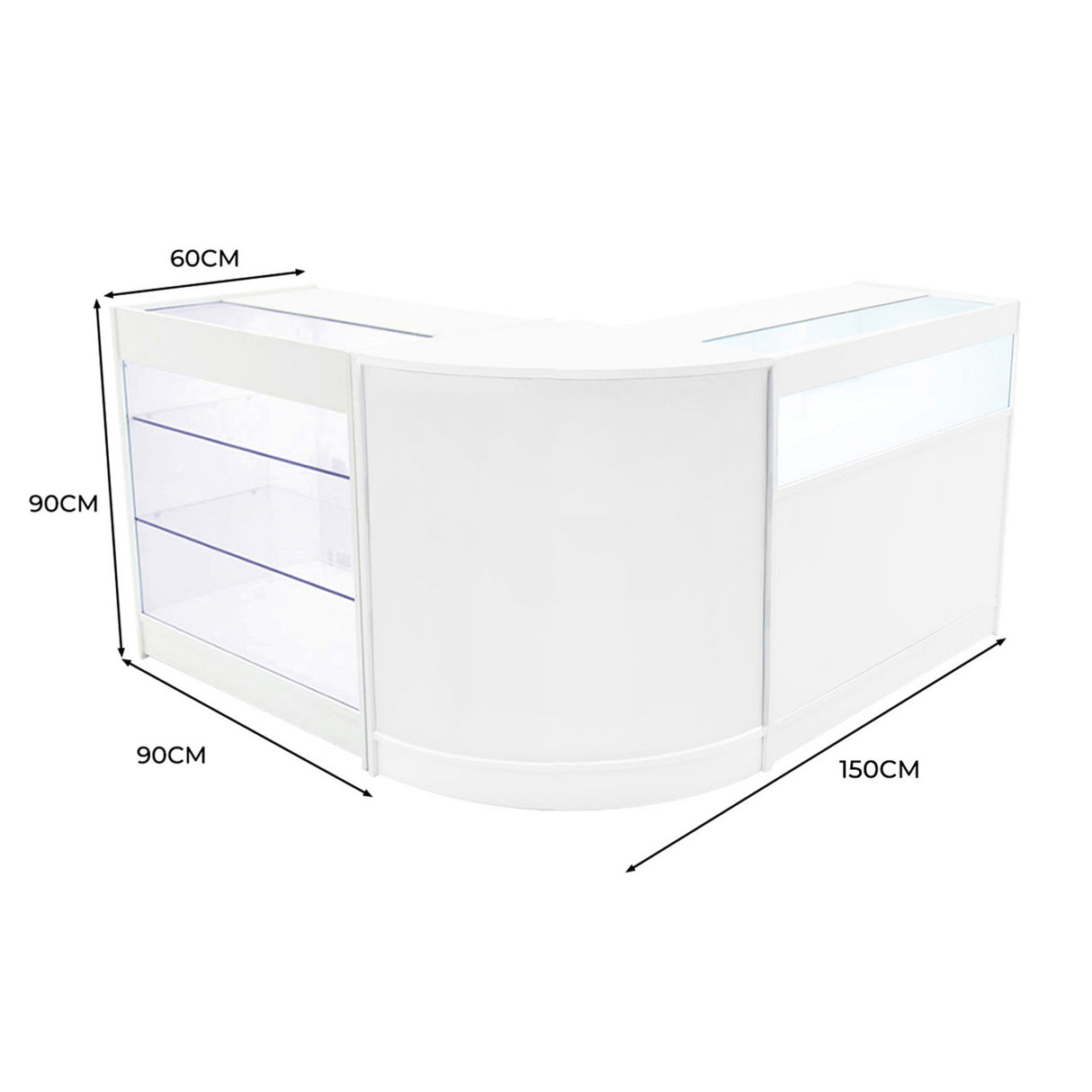 "TRITON" Set med LED-belysta Butiksmoduler CM60+K900+B900 – Vit