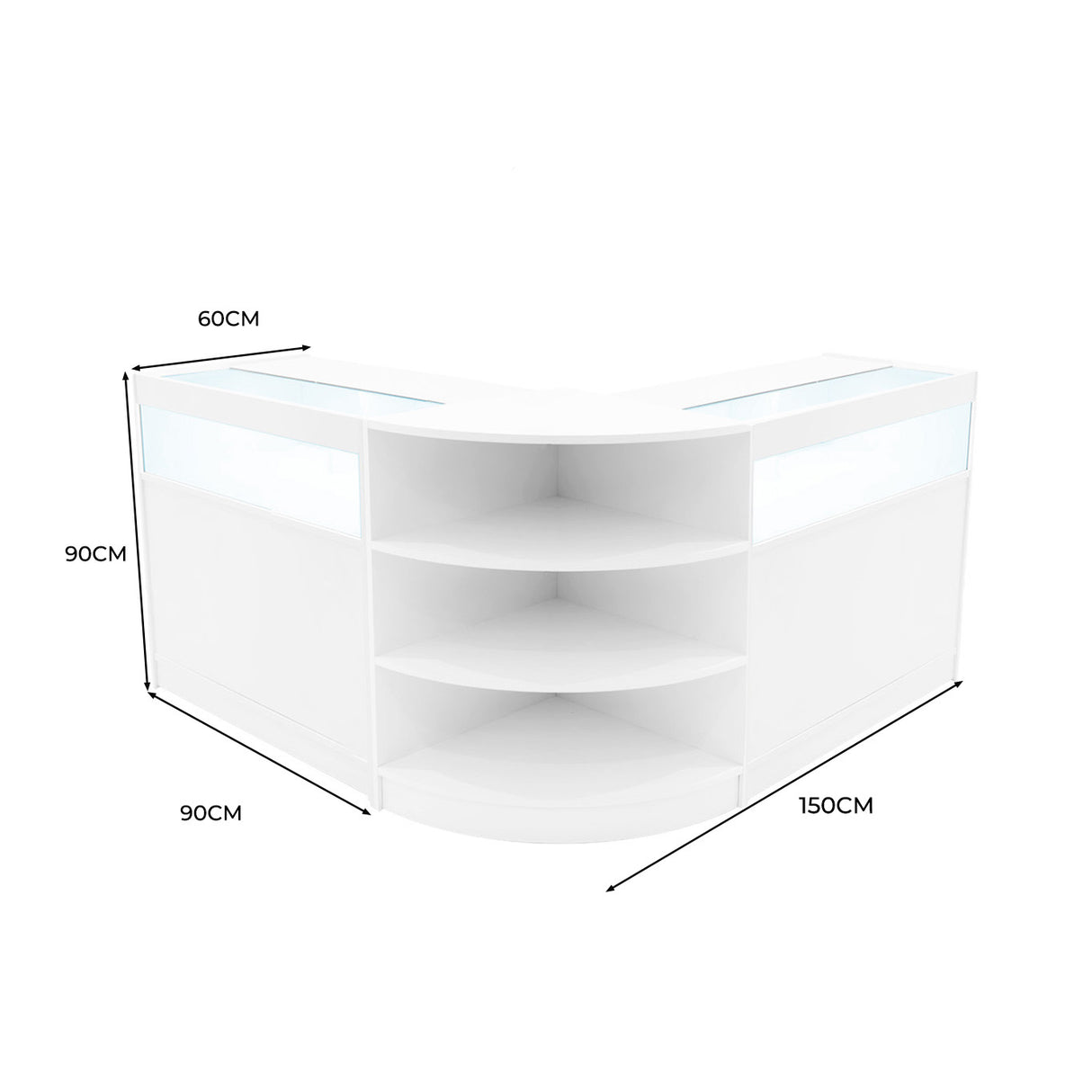 "THESEUS" Set med LED-belysta Butiksmoduler LM60+ 2x B900 – Vit