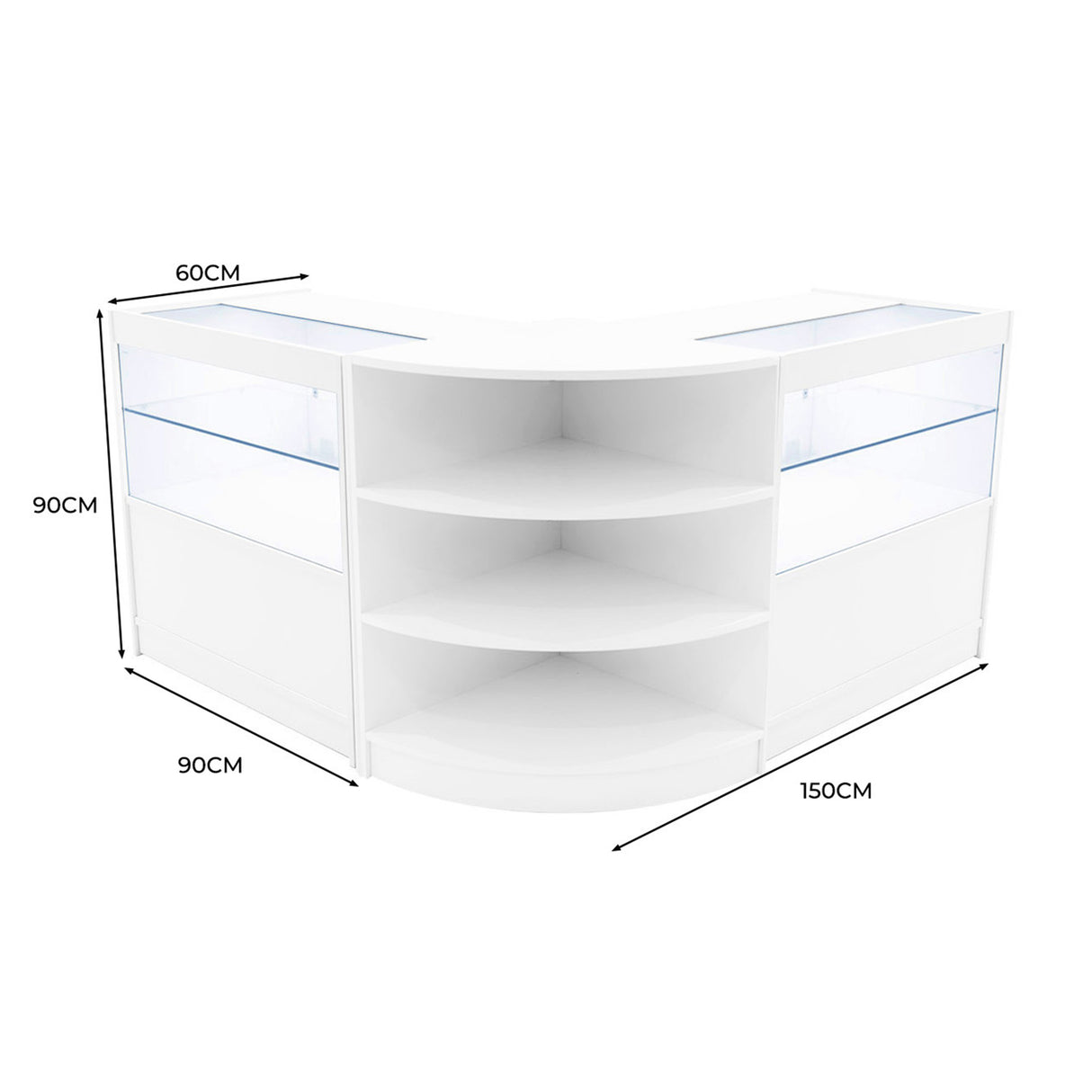 "ANDROMEDA" Set med LED-belysta Butiksmoduler LM60+ 2x C900 – Vit