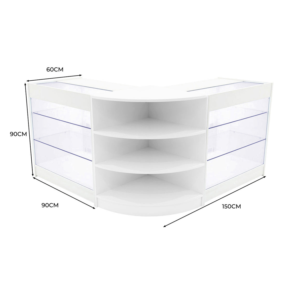 "APOLLO" Set med LED-belysta Butiksmoduler LM60+ 2x K900 – Vit