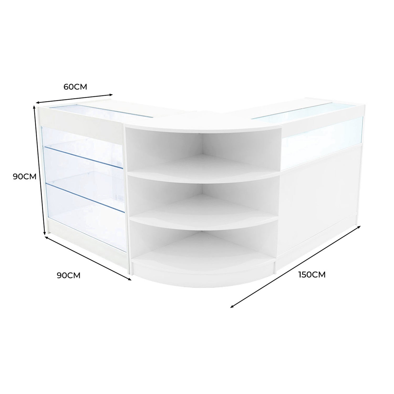 "DEMETER" Set med LED-belysta Butiksmoduler LM60+K900+B900 – Vit