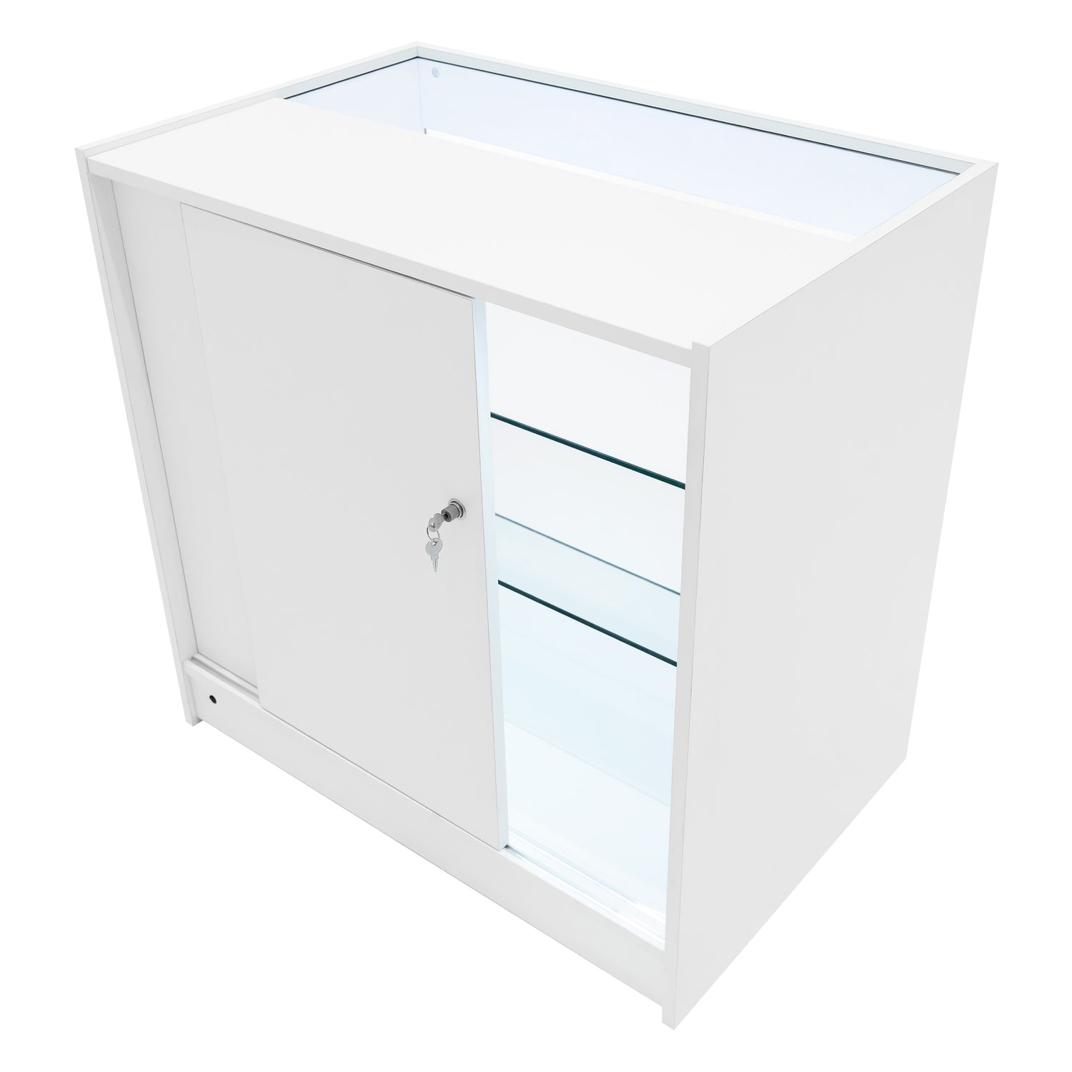 "ARIES" Set med LED-belysta Butiksmoduler CM60 + 2xK900 + TB60 – Vit