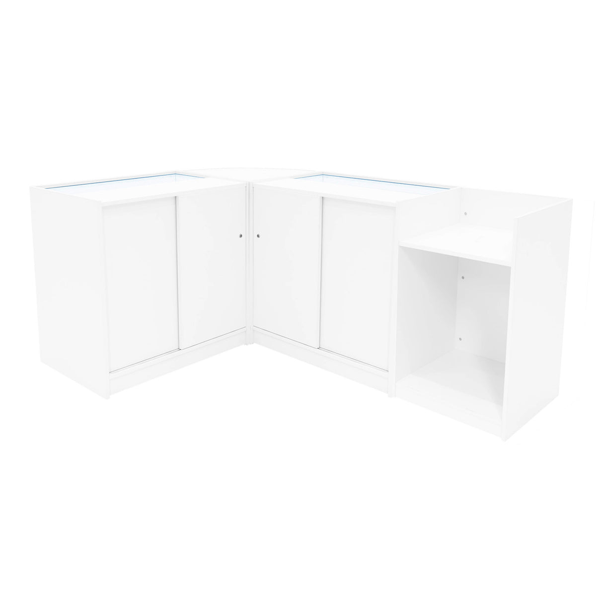 "SAGITTARIUS " Set med LED-belysta Butiksmoduler LM60 + 2xB900 + TB60 – Vit