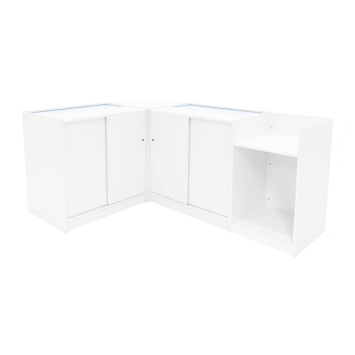 "ECLIPSE" Set med LED-belysta Butiksmoduler LM60 + 2xC900 + TB60 – Vit