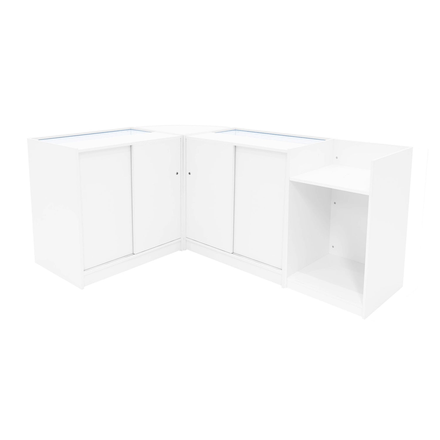 "ECLIPSE" Set med LED-belysta Butiksmoduler LM60 + 2xC900 + TB60 – Vit