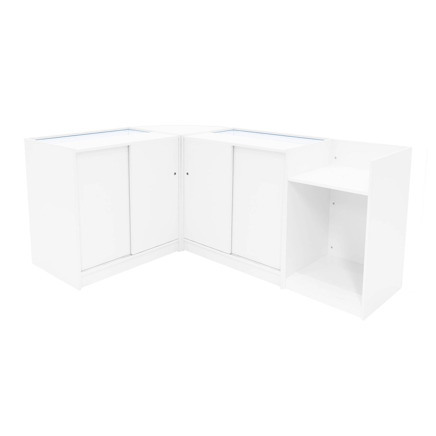 "ASTRO" Set med LED-belysta Butiksmoduler LM60 + 2xK900 + TB60 – Vit