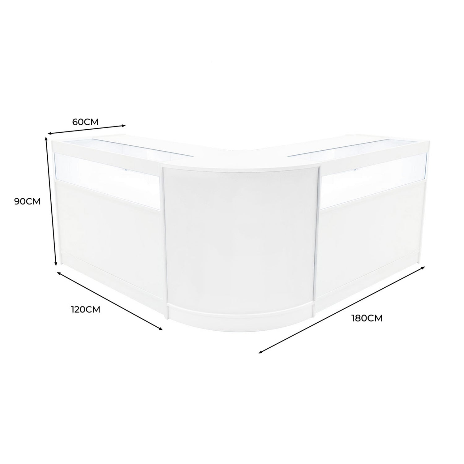 "IRIS" Set med LED-belysta Butiksmoduler CM60+ 2x B1200 – Vit