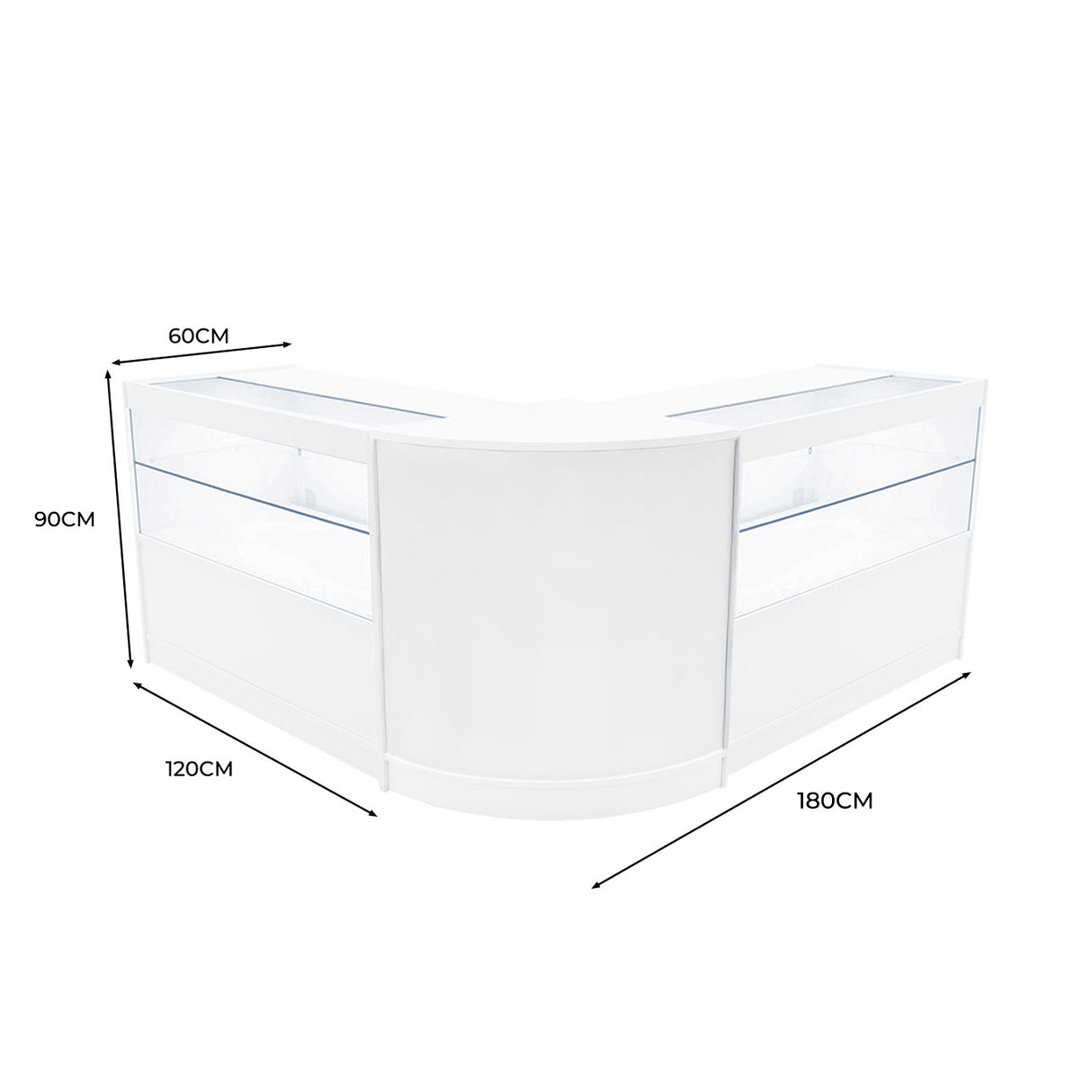 "SELENE" Set med LED-belysta Butiksmoduler CM60+ 2x C1500 – Vit