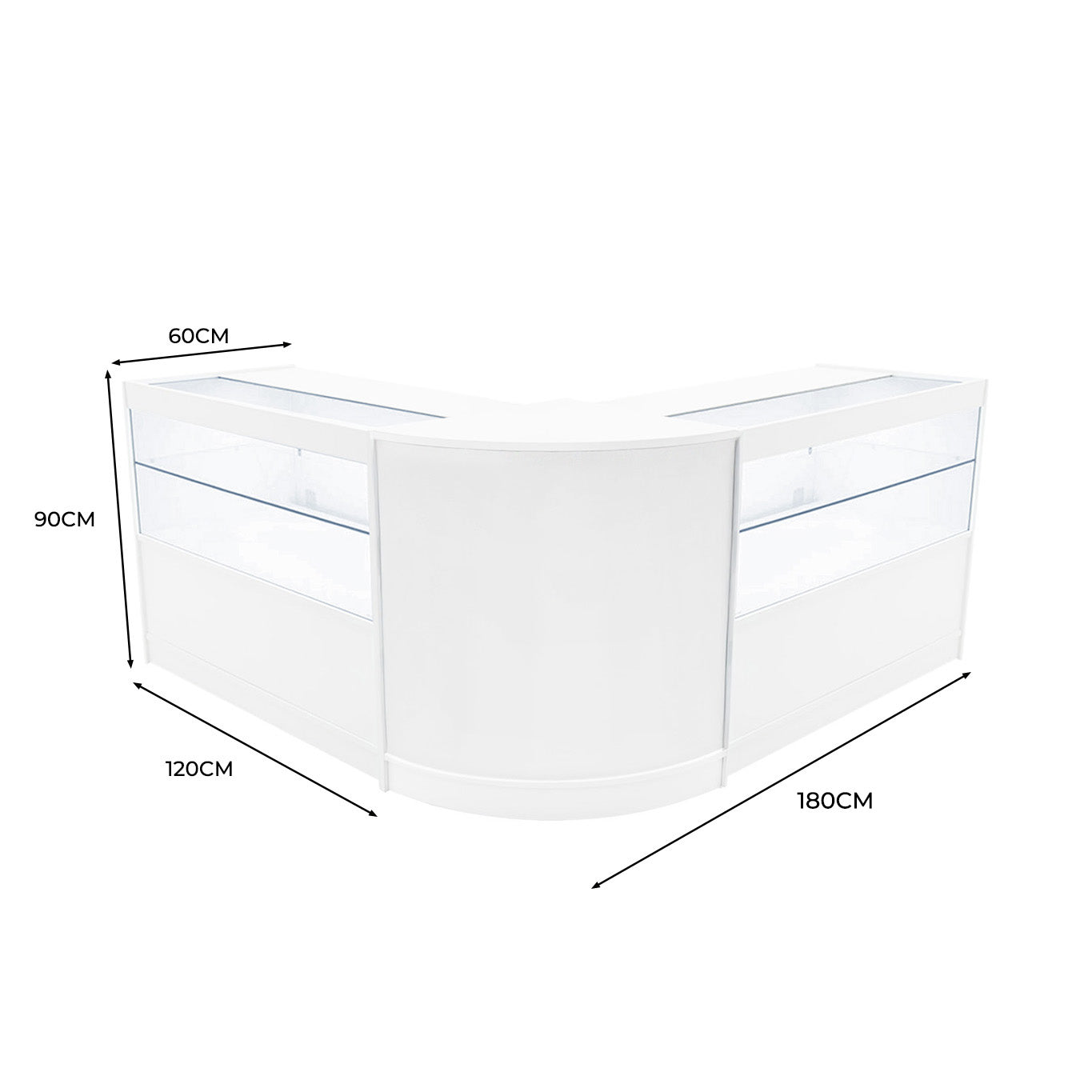"SELENE" Set med LED-belysta Butiksmoduler CM60+ 2x C1500 – Vit
