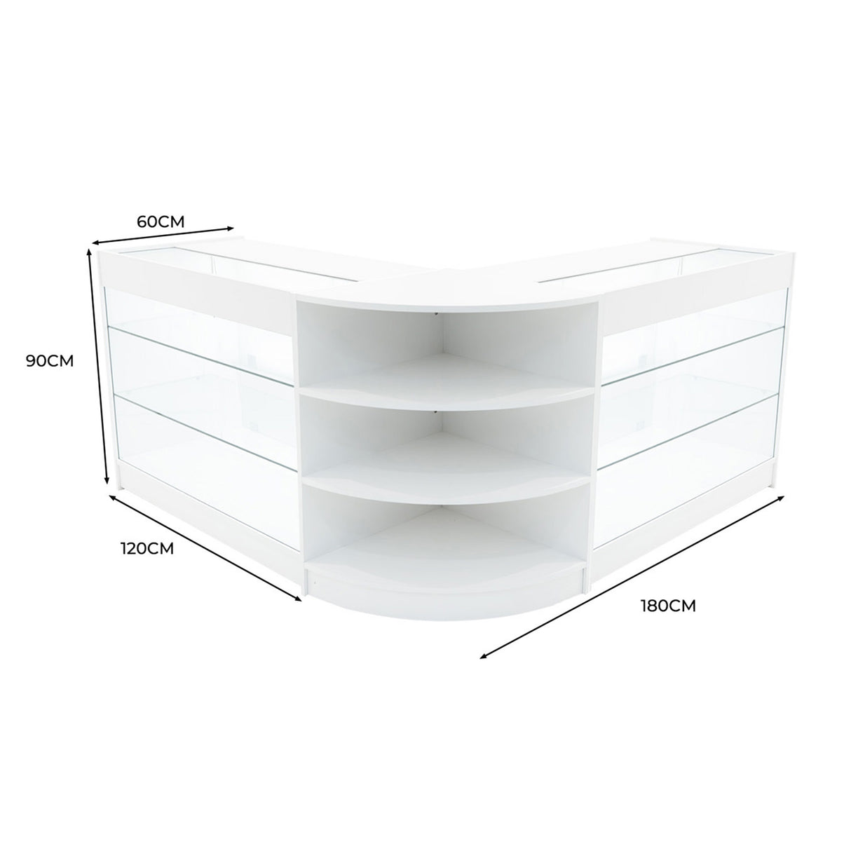 "APOLLO" Set med LED-belysta Butiksmoduler LM60+ 2x K1200 – Vit