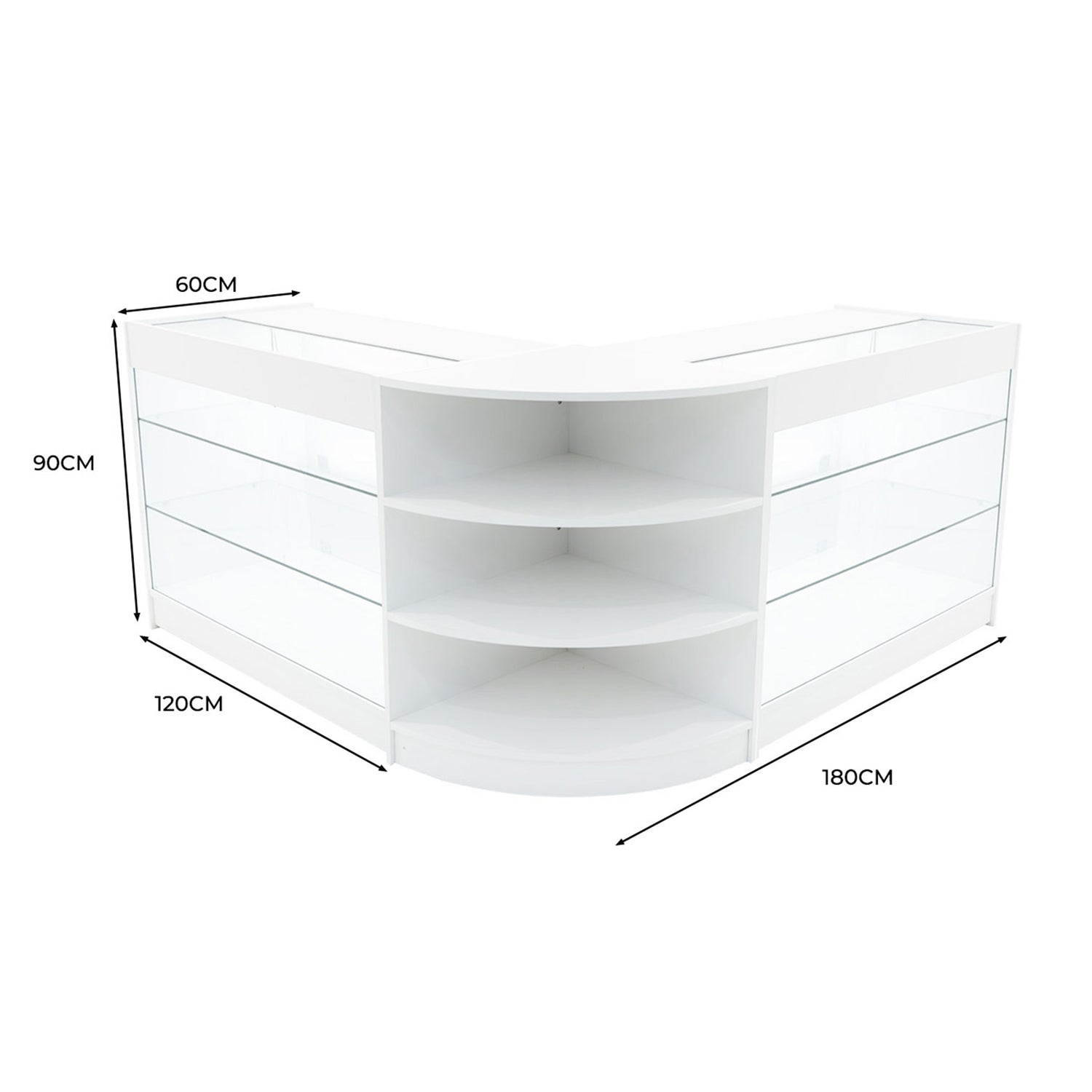 "APOLLO" Set med LED-belysta Butiksmoduler LM60+ 2x K1200 – Vit