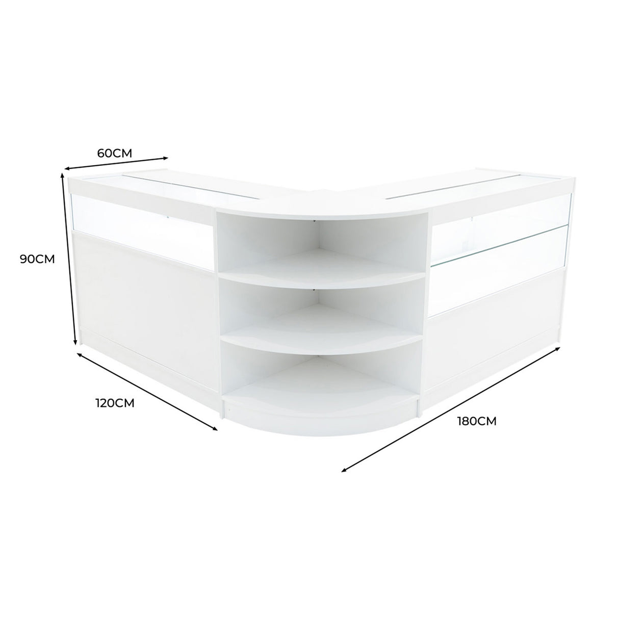 "HARMONIA" Set med LED-belysta Butiksmoduler LM60+B1200+C1200 – Vit