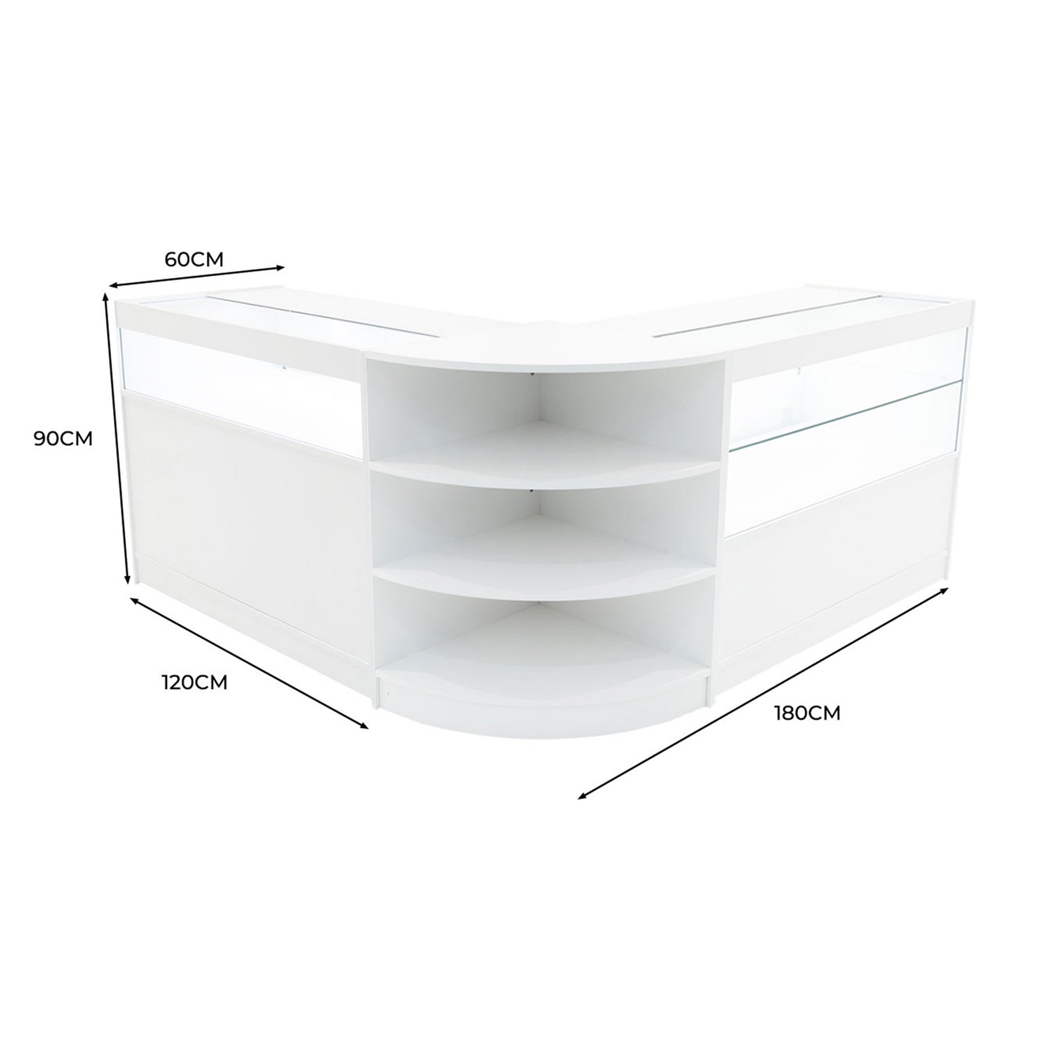 "HARMONIA" Set med LED-belysta Butiksmoduler LM60+B1200+C1200 – Vit