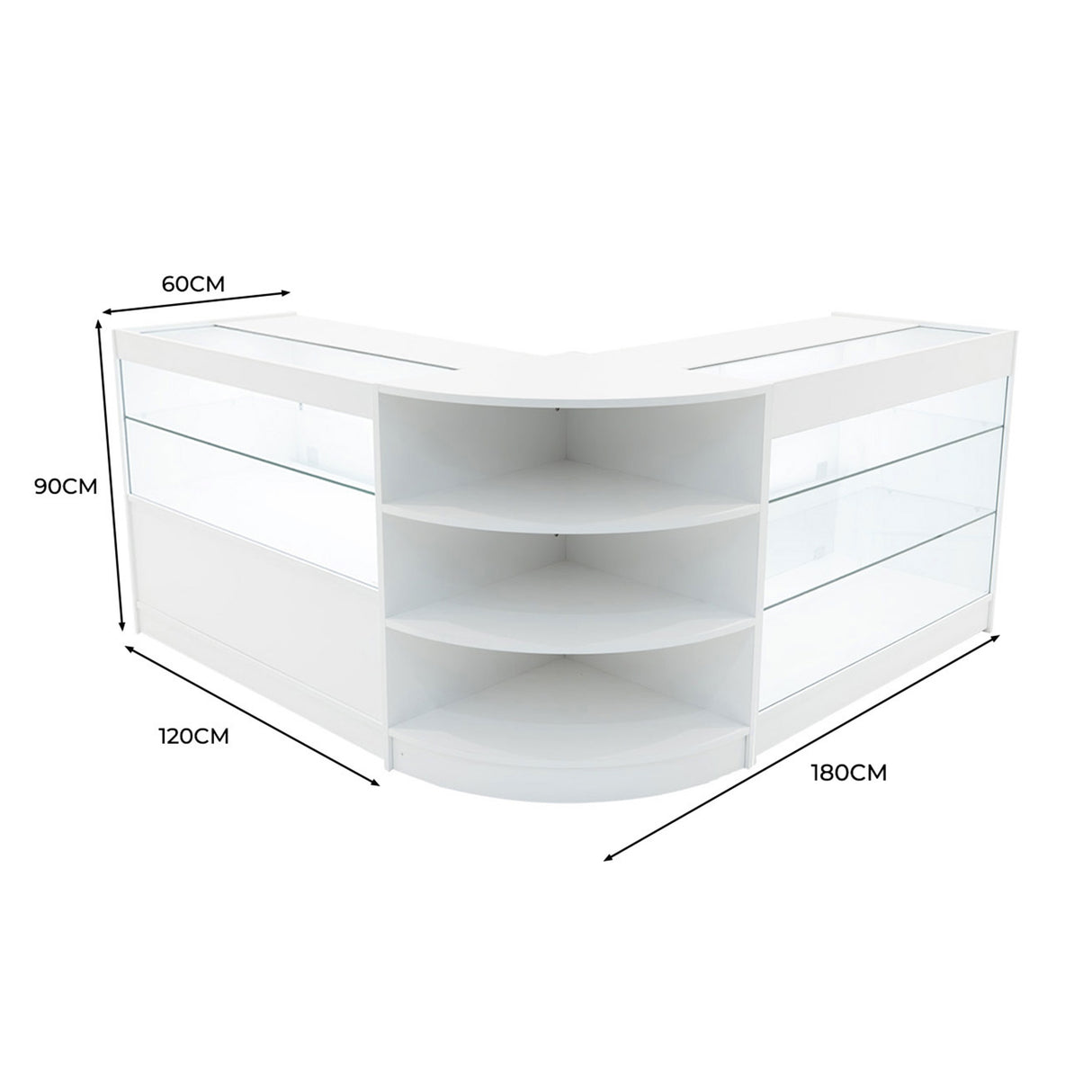 "CALLIOPE" Set med LED-belysta Butiksmoduler LM60+K1200+C1200 – Vit