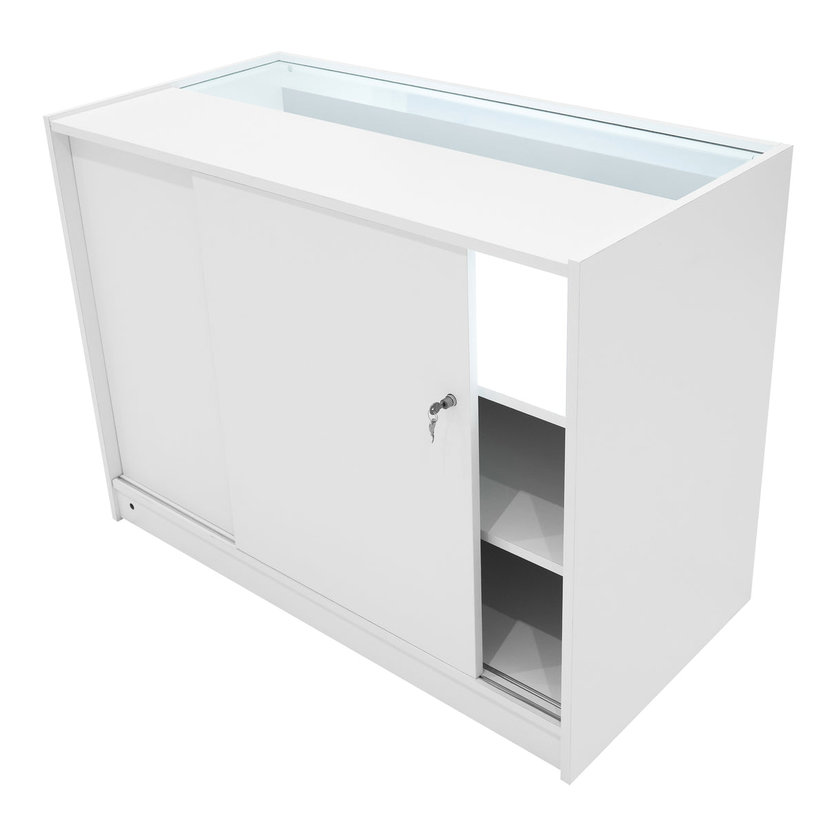 "LUNA" Set med LED-belysta Butiksmoduler CM60 + 2xB1200 + TB60 – Vit