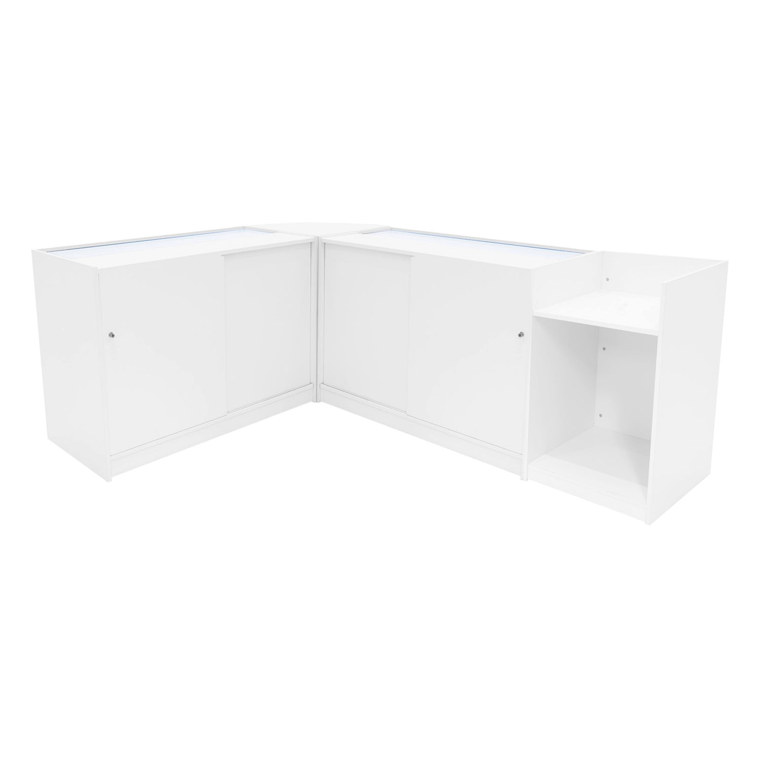 "SAGITTARIUS " Set med LED-belysta Butiksmoduler LM60 + 2xB1200 + TB60 – Vit