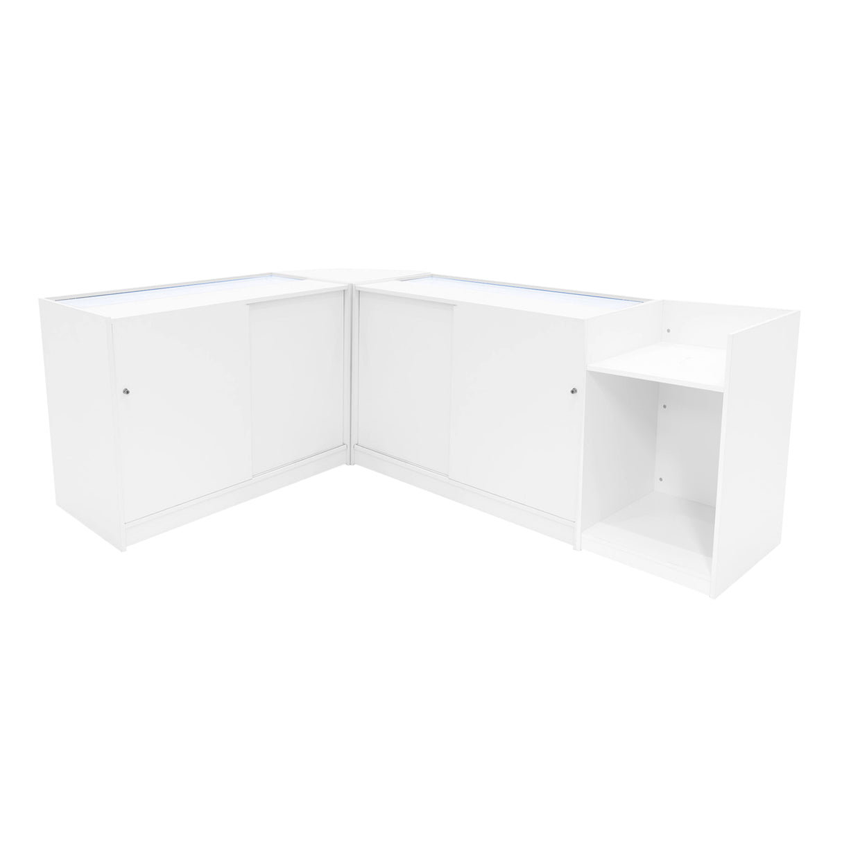 "ECLIPSE" Set med LED-belysta Butiksmoduler LM60 + 2xC1200 + TB60 – Vit