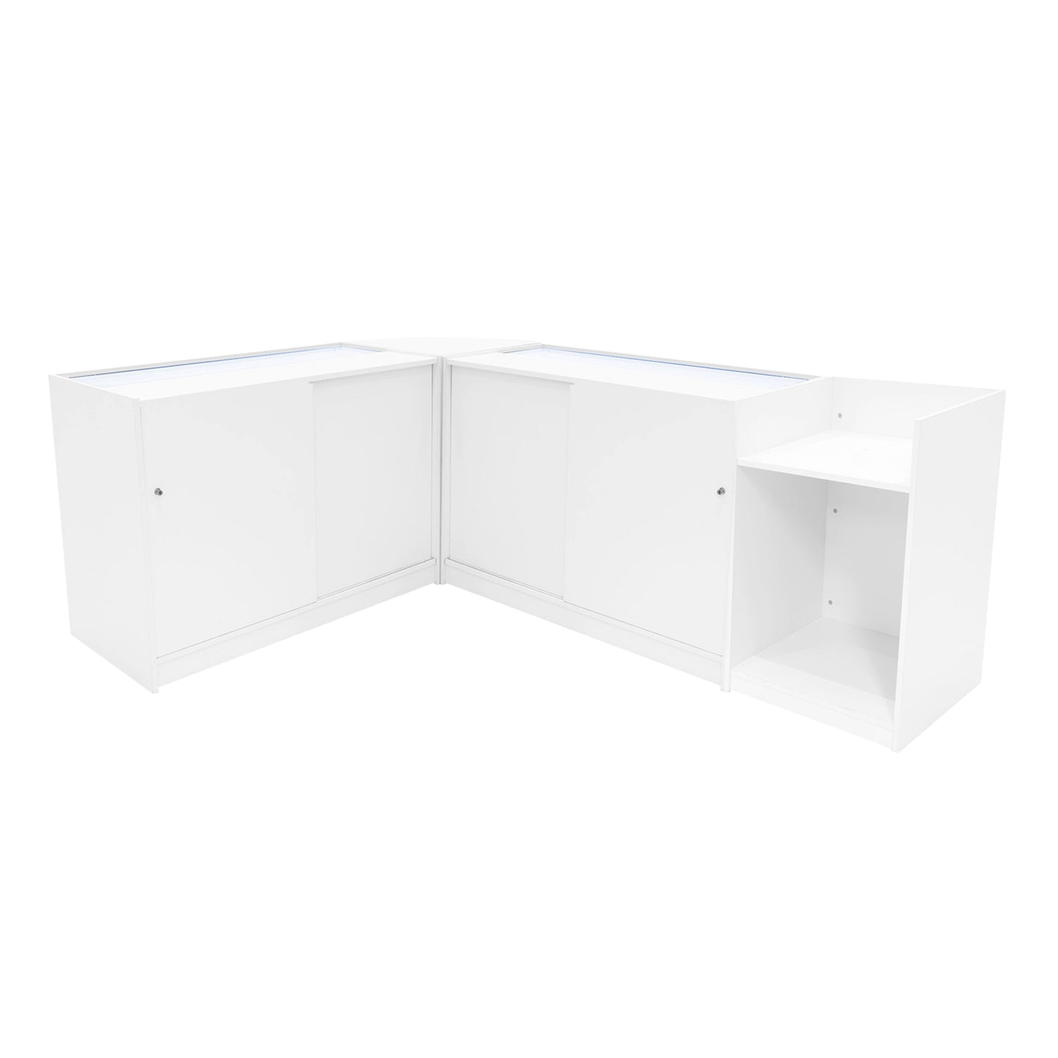 "ECLIPSE" Set med LED-belysta Butiksmoduler LM60 + 2xC1200 + TB60 – Vit
