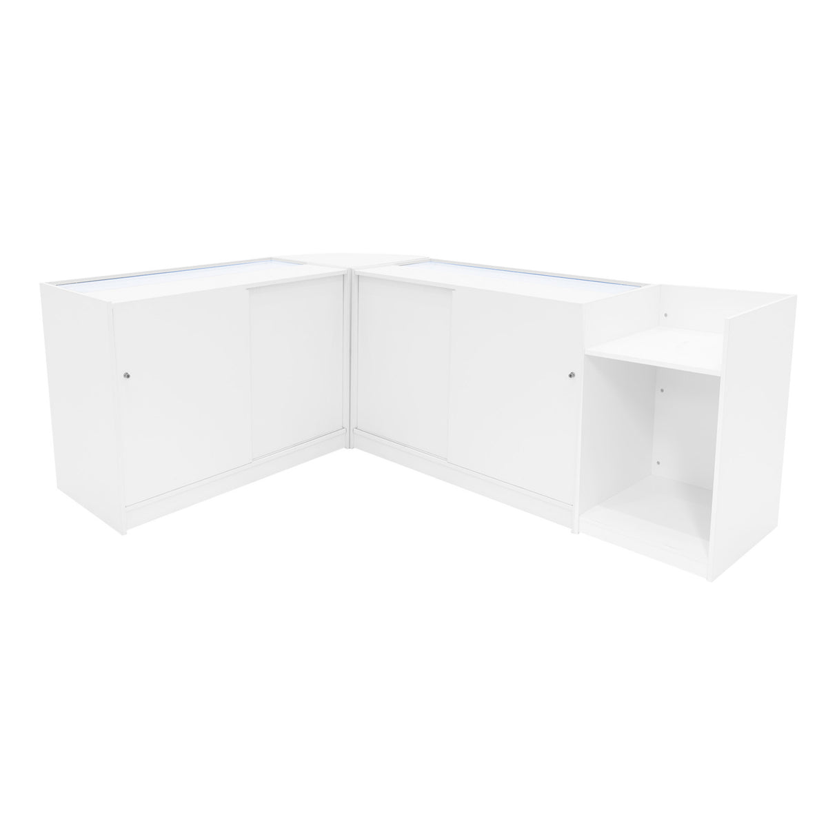"EUROPA" Set med LED-belysta Butiksmoduler LM60 + B1200 + C1200 + TB60 – Vit