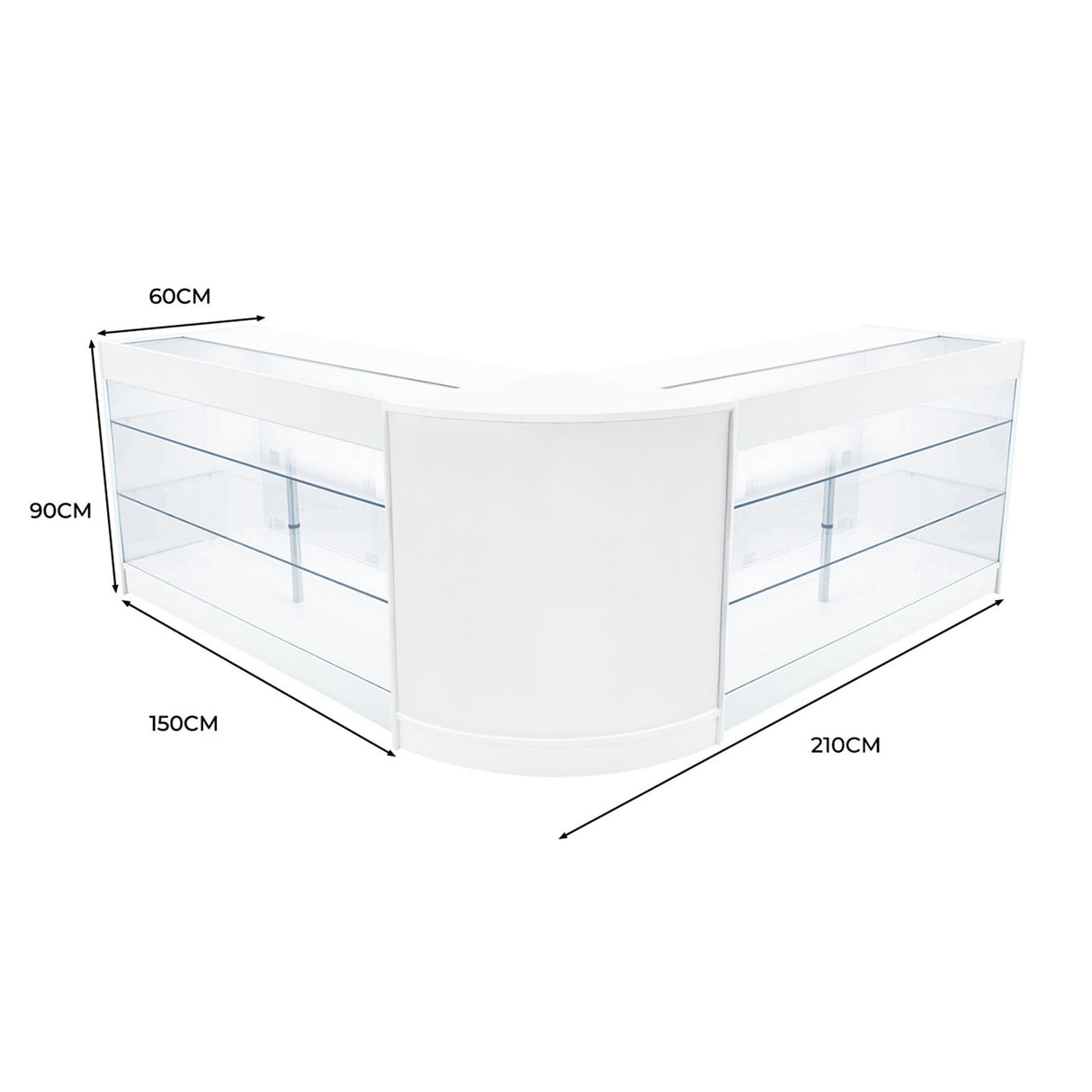 "HELIOS" Set med LED-belysta Butiksmoduler CM60+ 2x K1500 – Vit