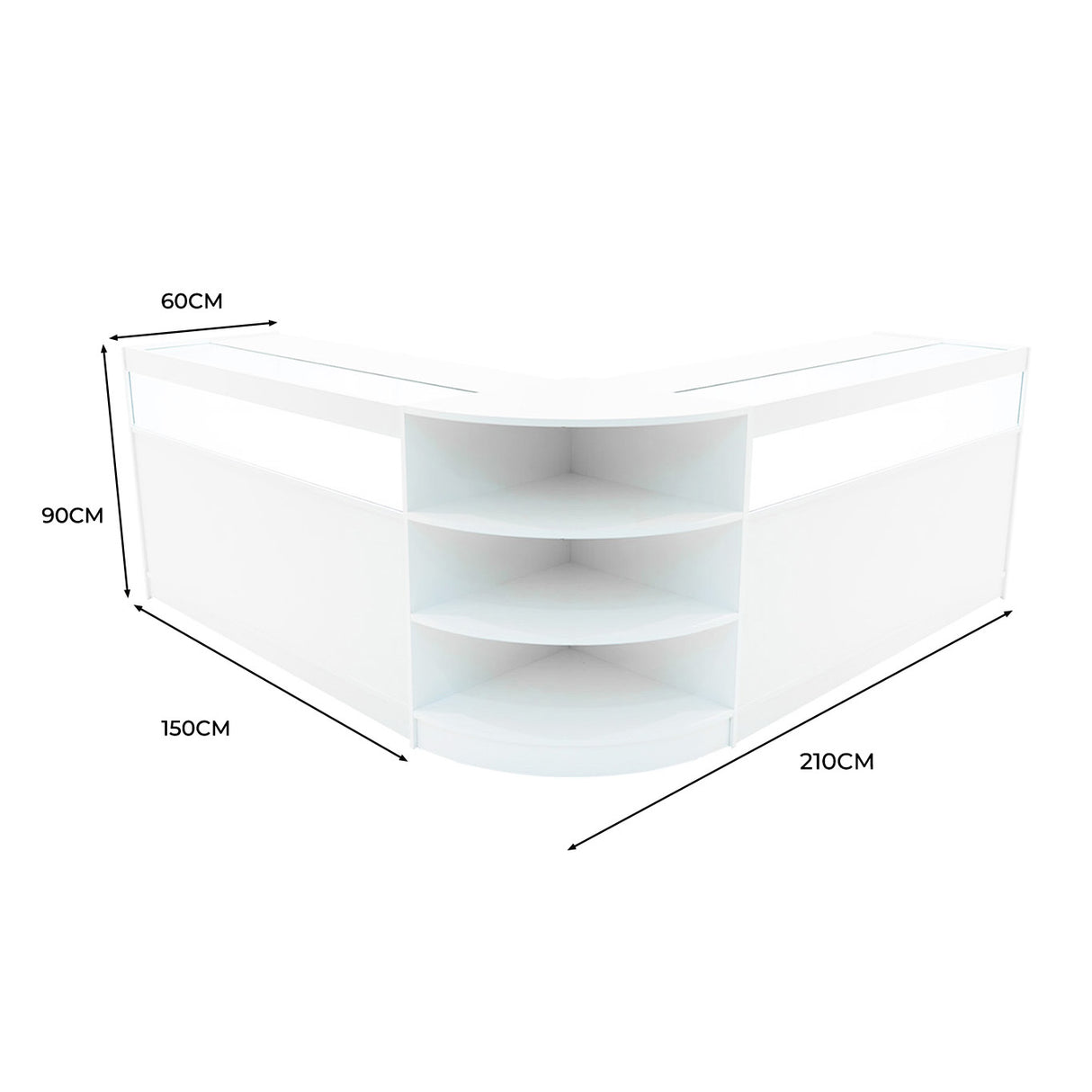 "THESEUS" Set med LED-belysta Butiksmoduler LM60+ 2x B1500 – Vit