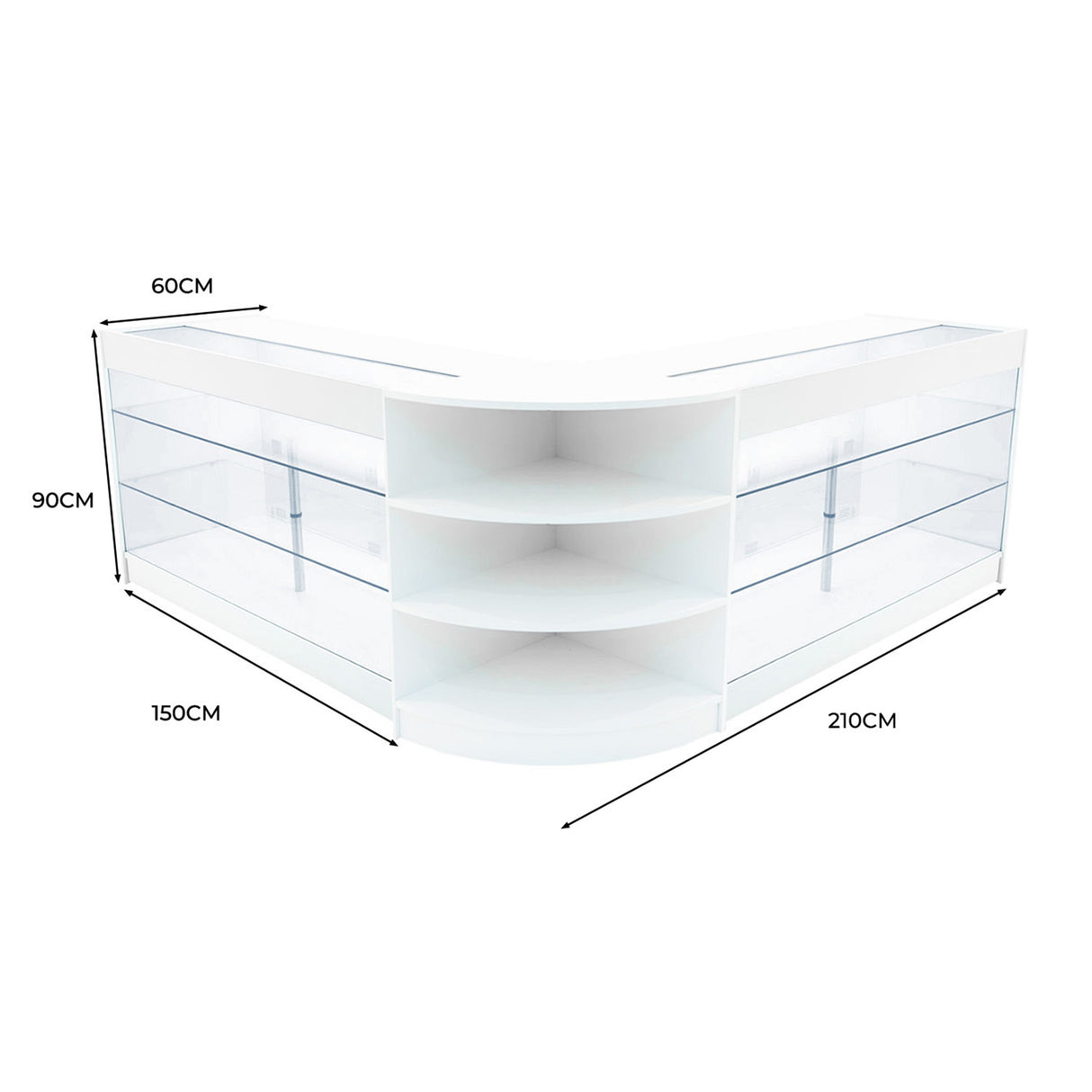 "APOLLO" Set med LED-belysta Butiksmoduler LM60+ 2x K1500 – Vit