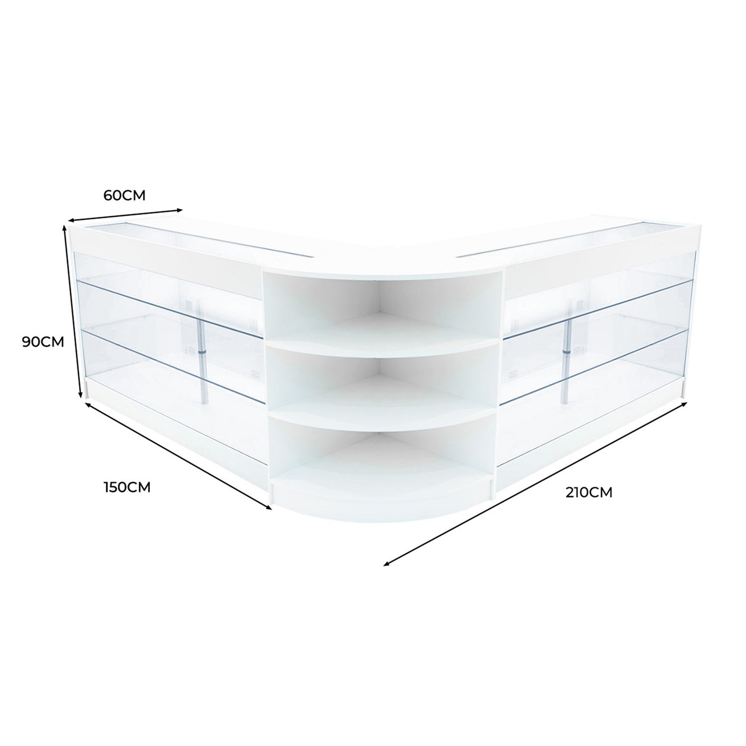 "APOLLO" Set med LED-belysta Butiksmoduler LM60+ 2x K1500 – Vit