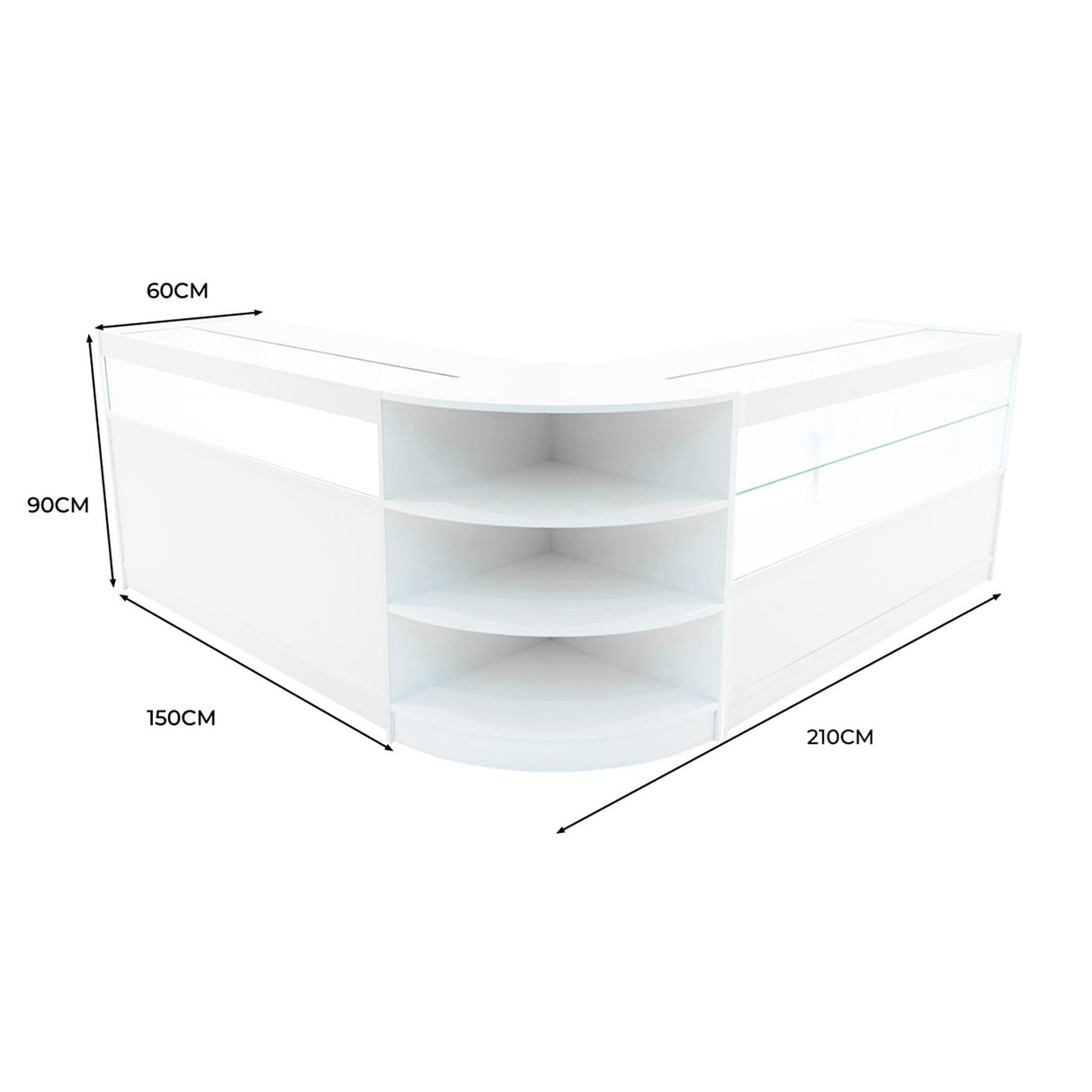 "HARMONIA" Set med LED-belysta Butiksmoduler LM60+B1500+C1500 – Vit