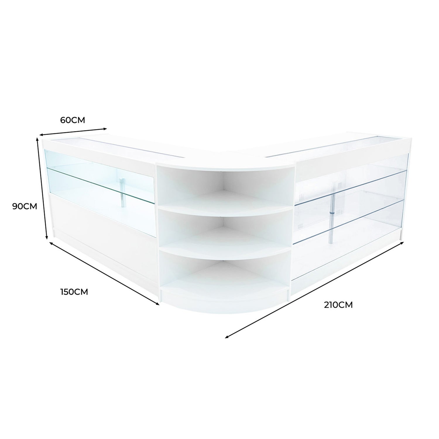 "CALLIOPE" Set med LED-belysta Butiksmoduler LM60+K1500+C1500 – Vit