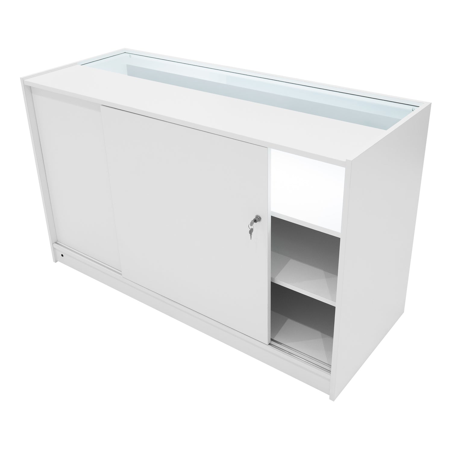 "ARIES" Set med LED-belysta Butiksmoduler CM60 + 2xK1500 + TB60 – Vit