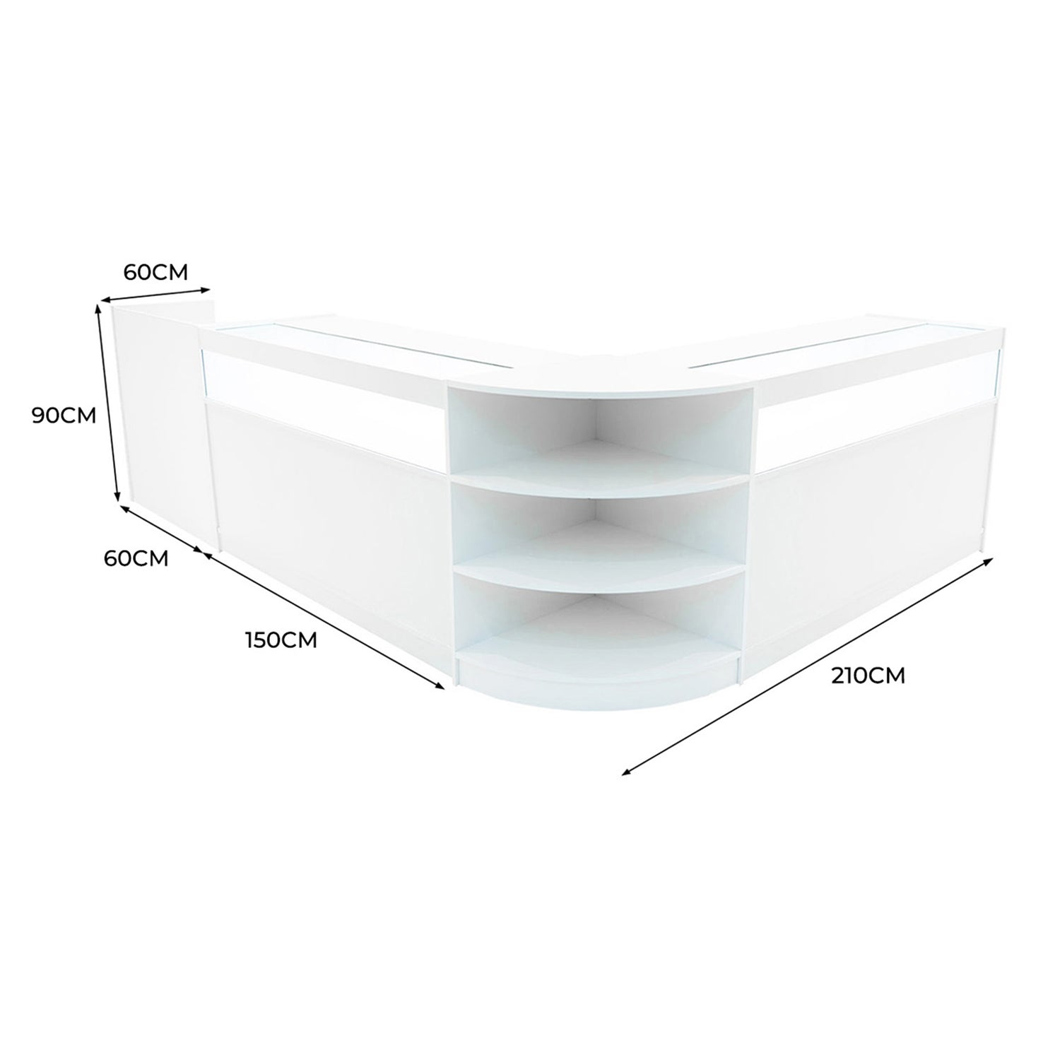 "SAGITTARIUS " Set med LED-belysta Butiksmoduler LM60 + 2xB1500 + TB60 – Vit