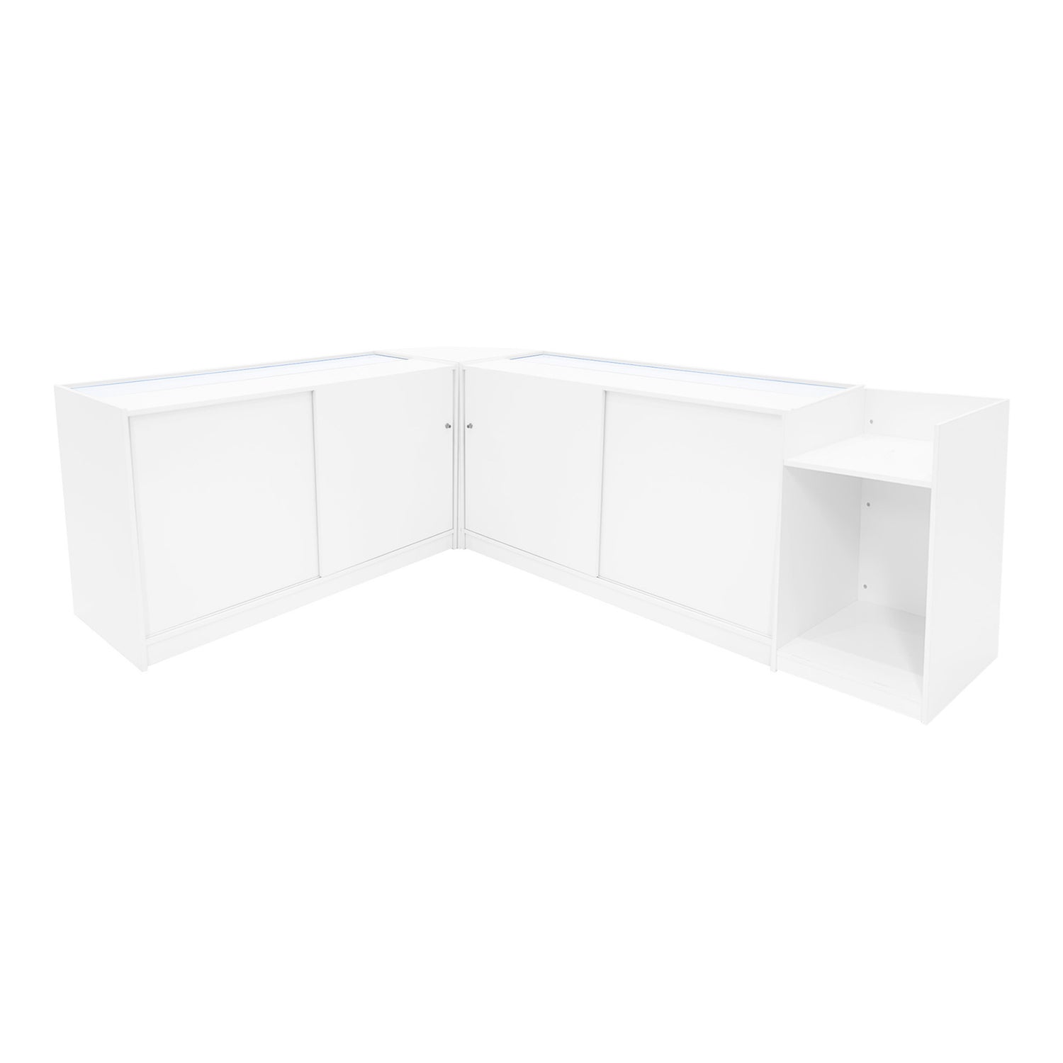 "ASTRO" Set med LED-belysta Butiksmoduler LM60 + 2xK1500 + TB60 – Vit