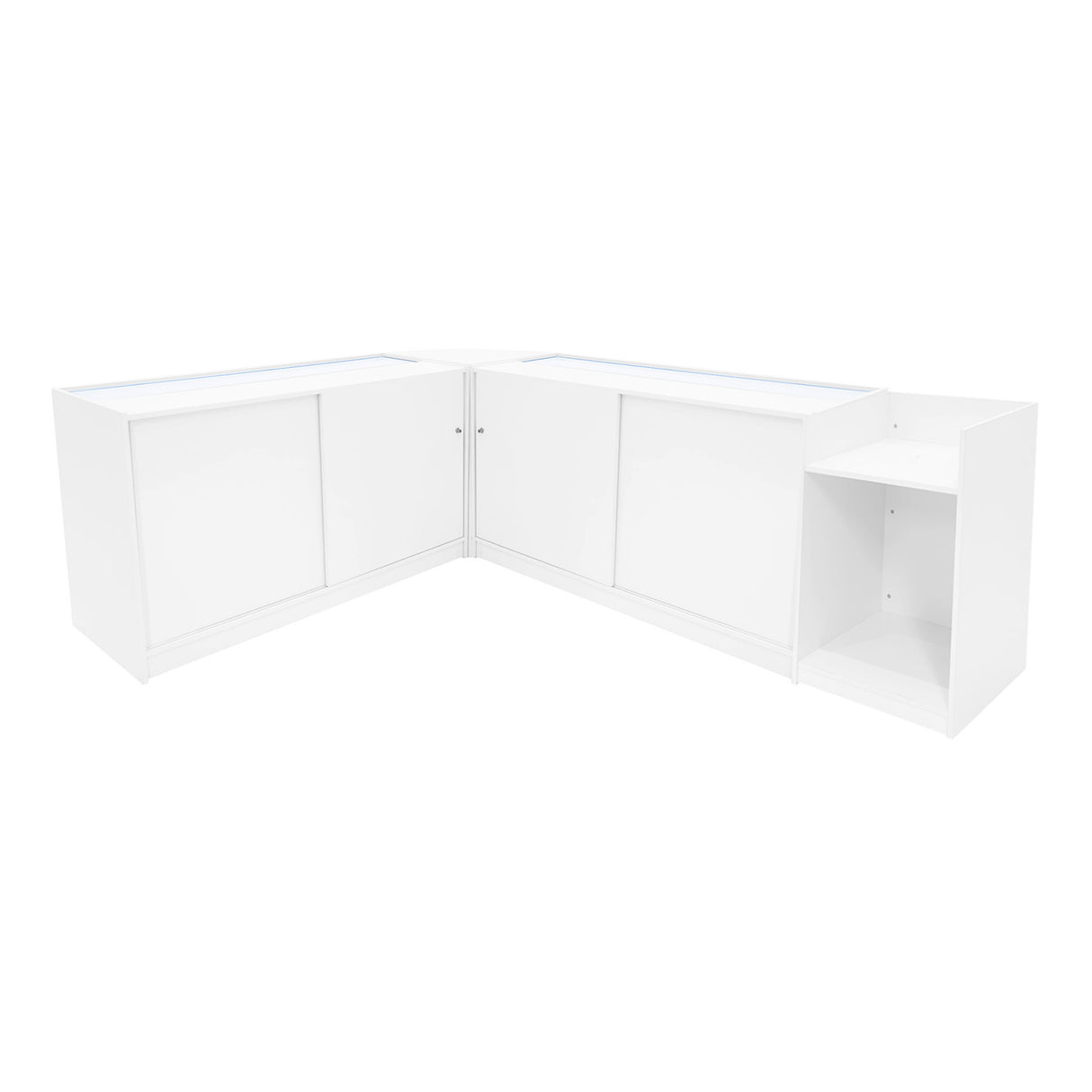 "HYPERION" Set med LED-belysta Butiksmoduler LM60 + B1500 + K1500 + TB60 – Vit