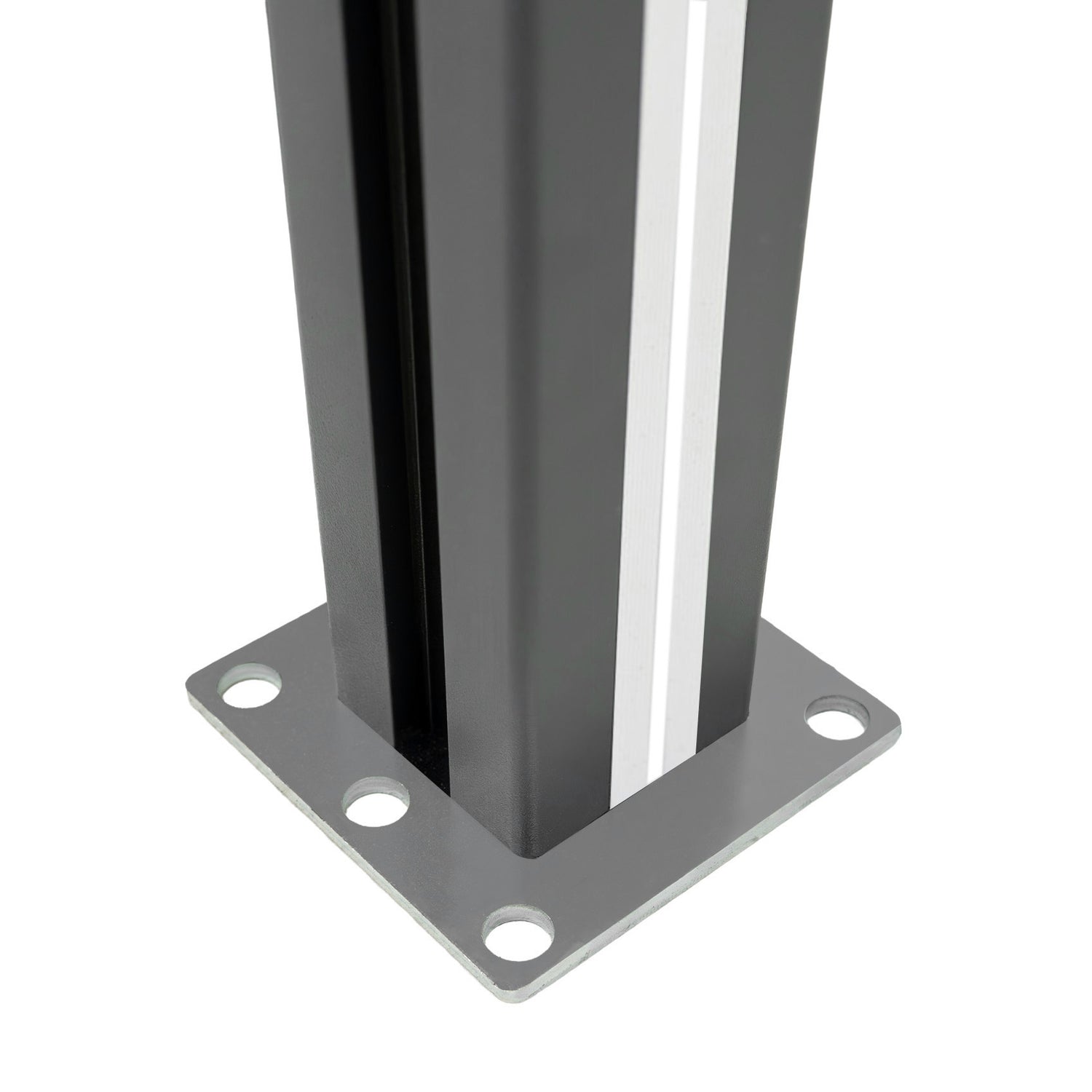 Staket för utomhusbruk i WPC och aluminium – 3x fyrkantig paneler + 1x sned panel + 4 stolpar med LED| Brun