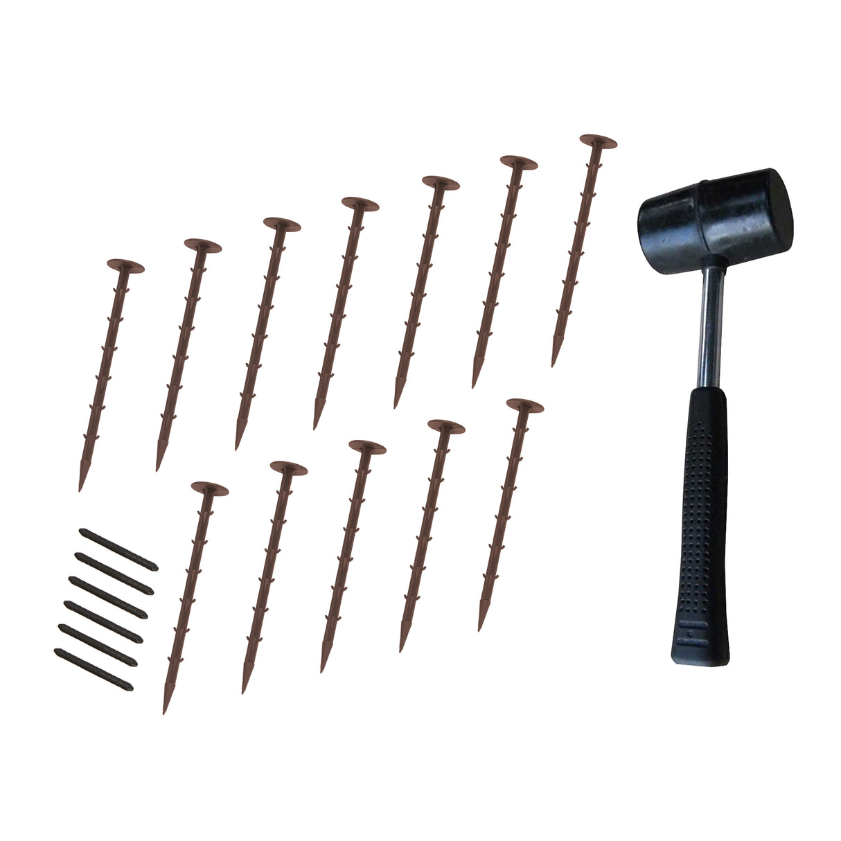 Flexibel gräskant 4 x 1,2 m med gummiklubba – Brun