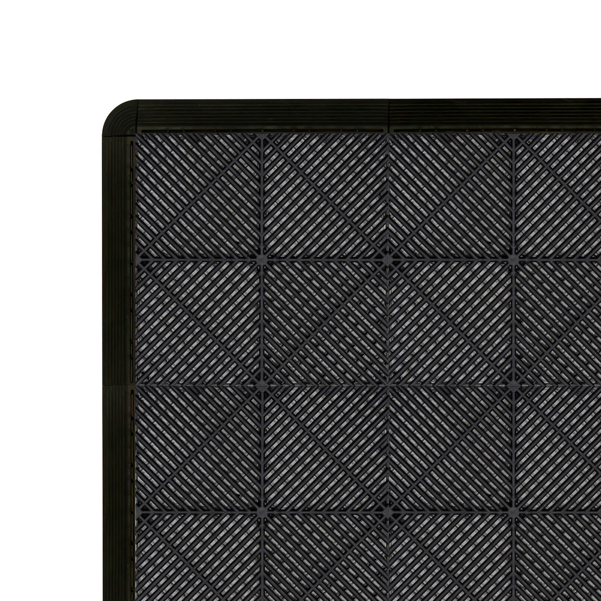 Polypropenplattor med ventilationskanaler (225enheter) och kanter - Svart