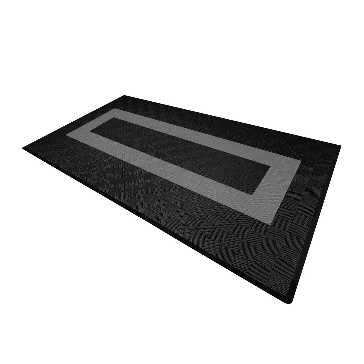 Polypropenplattor med ventilationskanaler (120 enheter) och kanter - Svart (90) och Grå (30)