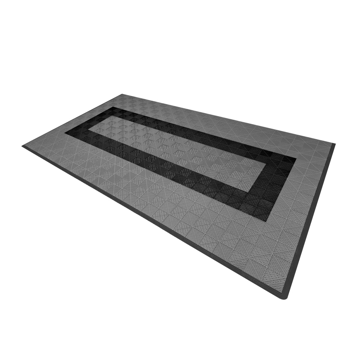 Polypropenplattor med ventilationskanaler (120 enheter) och kanter - Grå (90) och Svart (30)