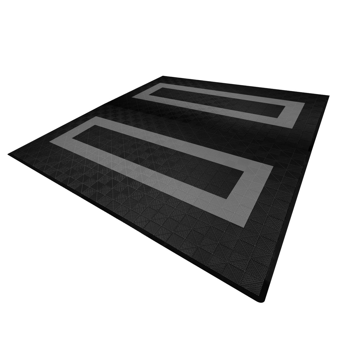 Polypropenplattor med ventilationskanaler (225enheter) och kanter - Svart (165) och Grå (60)
