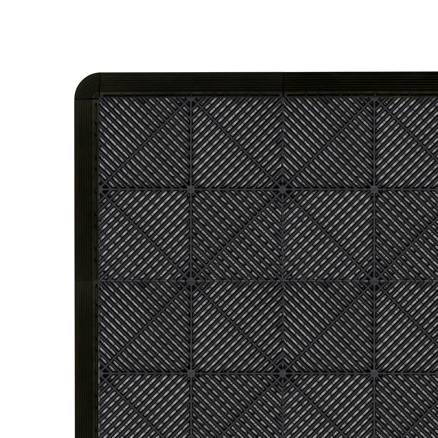 Polypropenplattor med ventilationskanaler (225enheter) och kanter - Svart (165) och Grå (60)