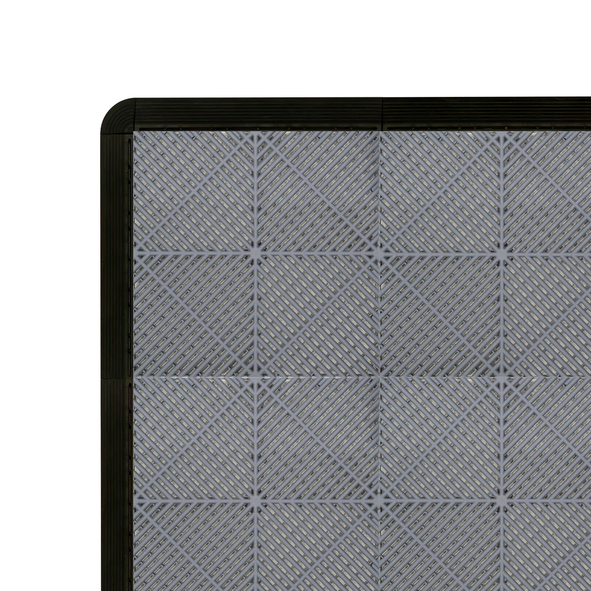 Polypropenplattor med ventilationskanaler (225enheter) och kanter - Grå (165) och Svart (60)